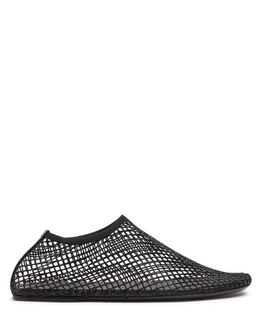 Christopher Esber Black 5Mm Minette Crystal Mesh Flats