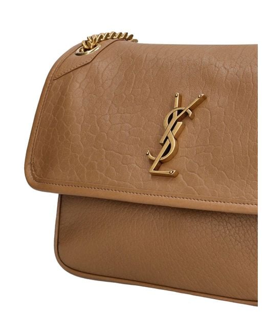 Saint Laurent Brown Medium Niki Leather Shoulder Bag