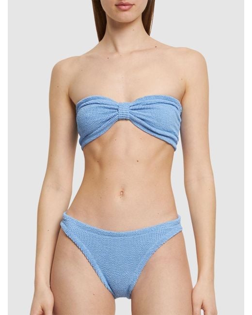 Hunza G Blue Trägerloser Bikini "jean"