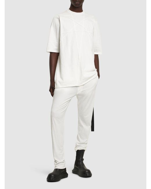 T-shirt jumbo in cotone di Rick Owens in White da Uomo