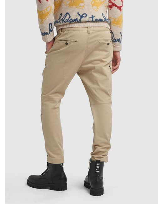 DSquared² Natural Sexy Cargo Stretch Cotton Pants for men