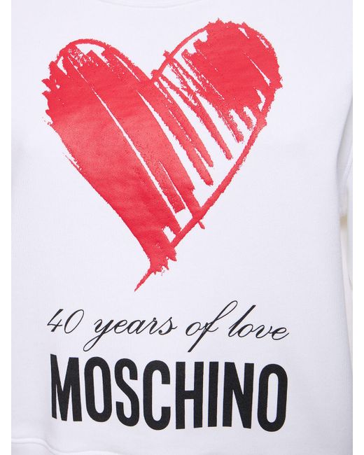 Moschino White '40 Years Of Love' Sweatshirt