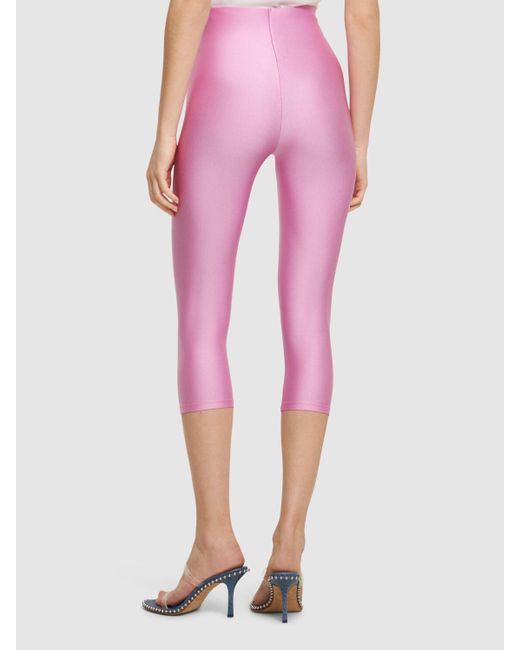 ANDAMANE Pink Holly Shiny Lycra 3/4 leggings