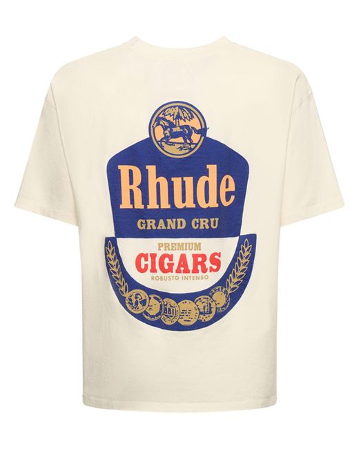 Rhude White Grand Cru Cotton T-Shirt for men