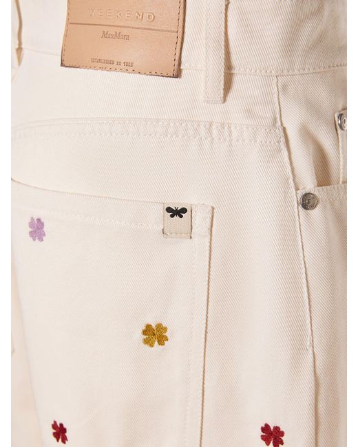 Weekend by Maxmara Natural oggeri Embroidered Denim Wide Jeans
