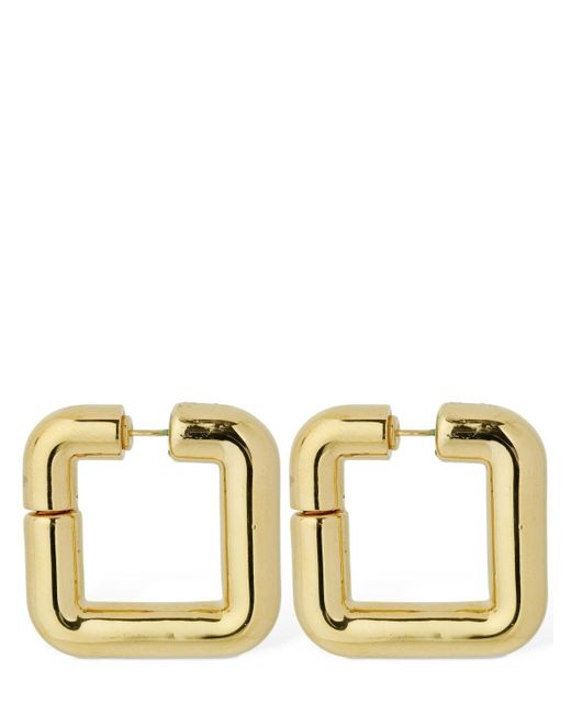 Jil Sander Metallic Square 1 Hoop Earrings