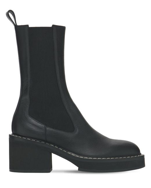 Khaite 70mm Calgary Leather Chelsea Boots in Black | Lyst
