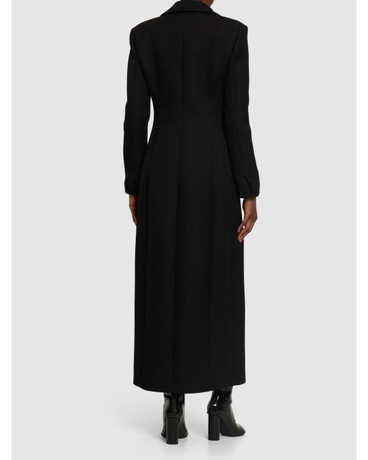 Manteau long en laine mélangée Valentino en coloris Black