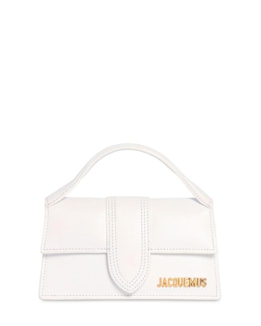 Jacquemus Le Bambino Leather Top Handle Bag in White (Natural) | Lyst ...