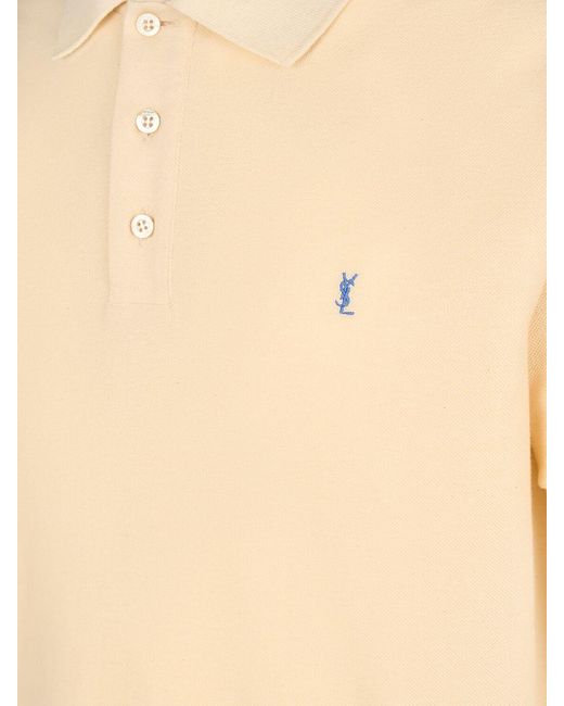 Polo en coton mélangé cassandre Saint Laurent pour homme en coloris Natural