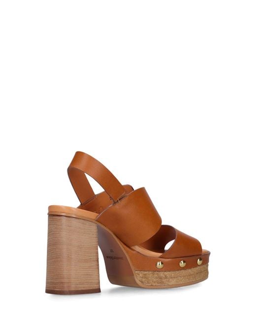 See By Chloé Brown 105Mm Joline Leather Platform Sandals