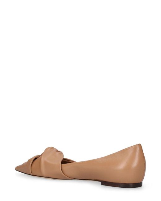 Jimmy Choo 10mm Hedera Leather Ballerina Flats in Brown | Lyst