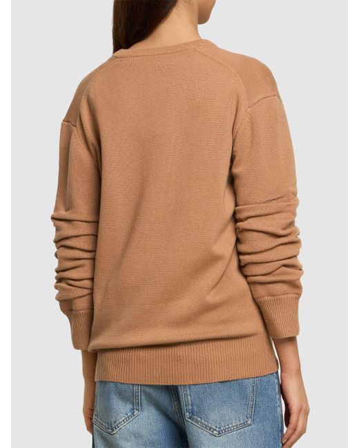 Michael Kors Brown Cashmere V Neck Sweater