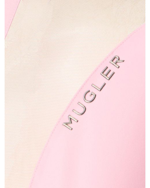 Lvr exclusive body de jersey y tul Mugler de color Pink