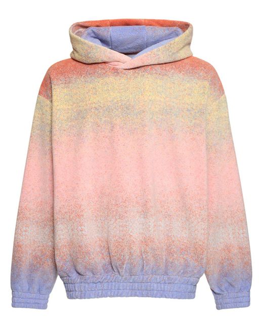 Bonsai Pink Oversize Degradé Knit Hooded Sweater for men