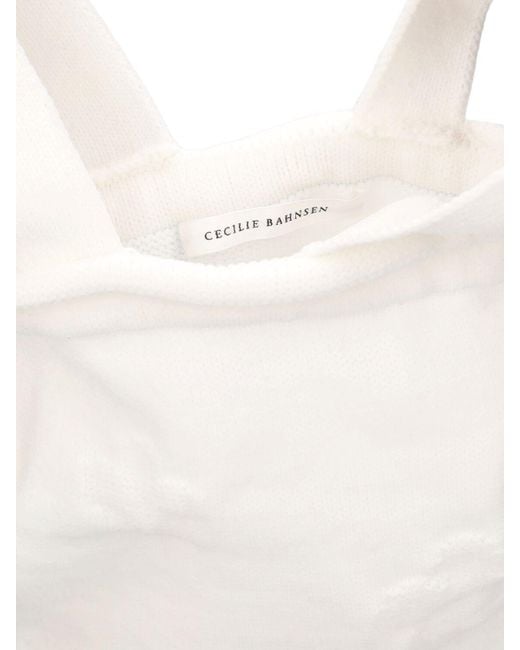 CECILIE BAHNSEN White Ute Knit Drawstring Bag