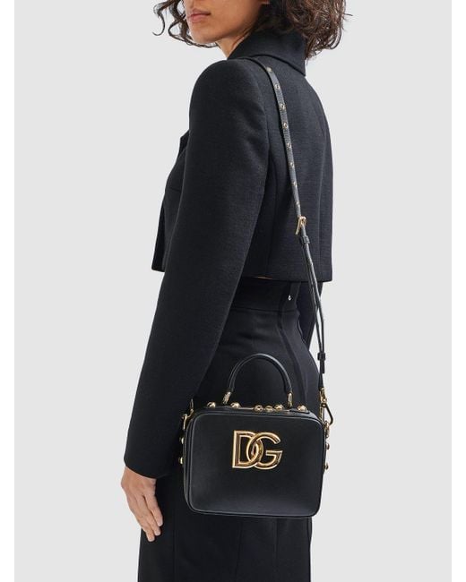 Dolce & Gabbana Black Kleines Handtasche Aus Leder "3.5"
