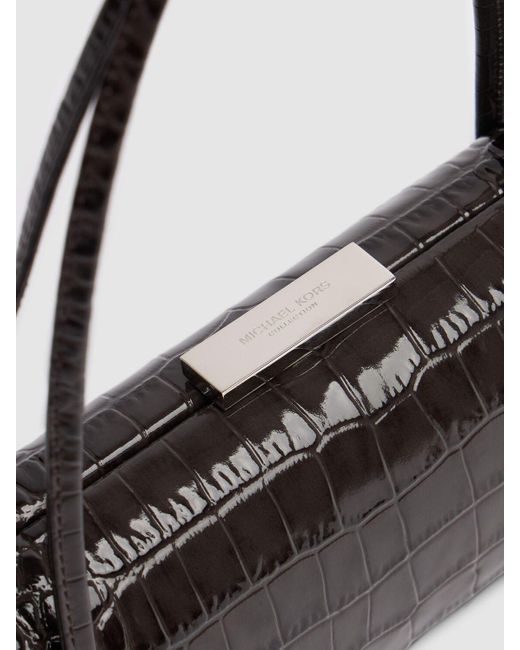 Michael Kors Black Ledergürtel Mit Krokodilprägung "carolyn"