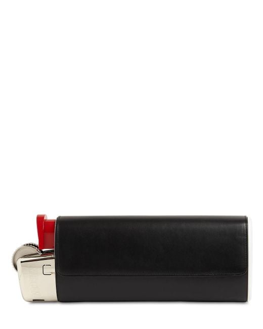 Moschino Black Lighter Leather Clutch