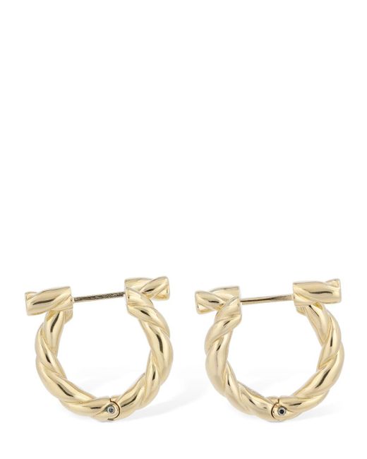 Ferragamo Metallic Torchbig Hoop Earrings