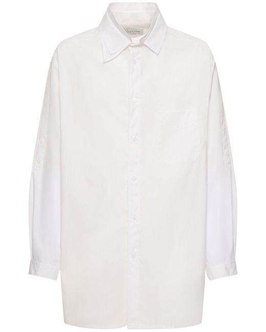 Yohji Yamamoto White A-chain Stitch 3-layer Cotton Shirt for men