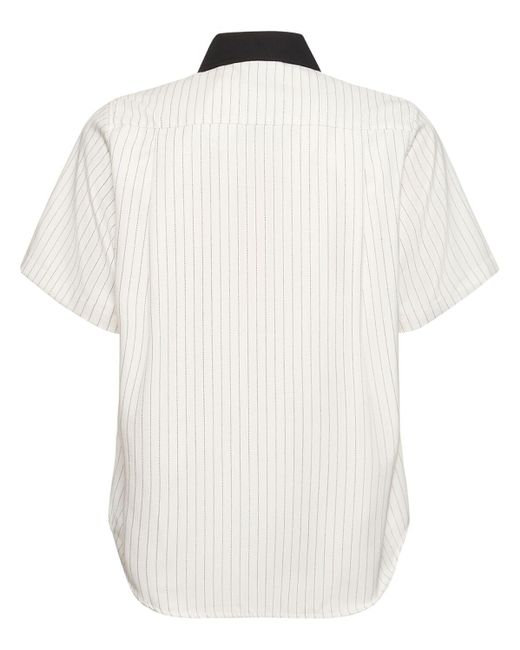 Rhude White Striped Twill Mechanic Shirt for men