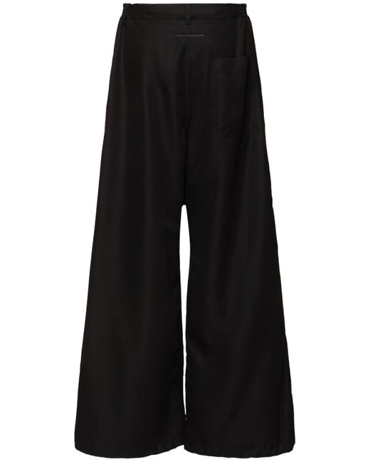 MM6 by Maison Martin Margiela Black Wide Leg Nylon Pants for men