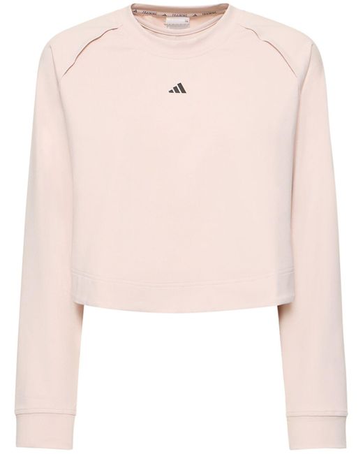 Adidas Originals Pink Power Cover Up Crew Sweatshirt