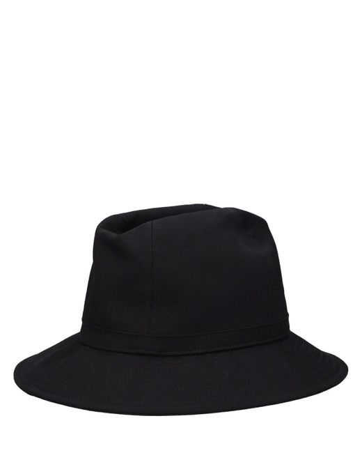Yohji Yamamoto Black Fedora Wool Gabardine Hat for men