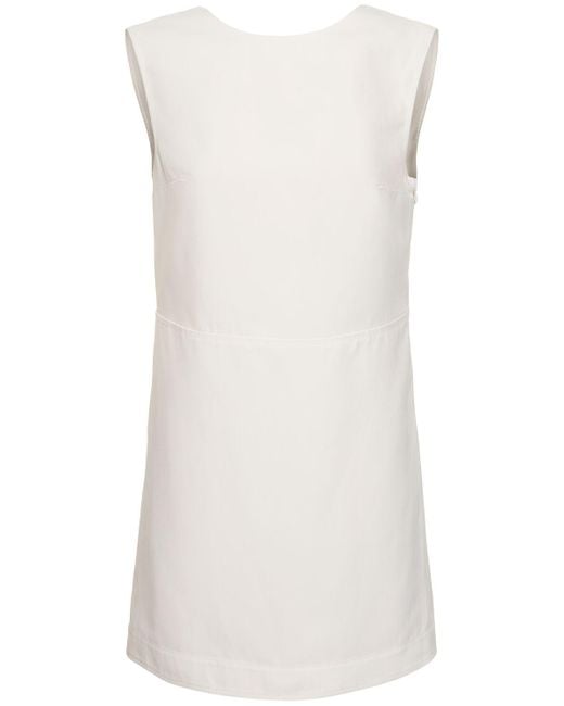 Loulou Studio White Hoya Sleeveless Viscose Blend Mini Dress