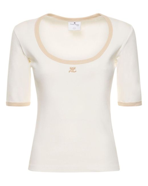 T-shirt holistic in cotone di Courreges in Natural