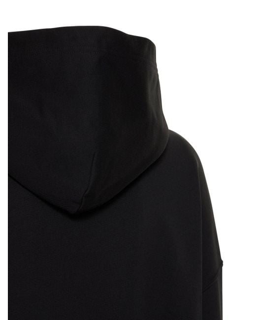 Balenciaga Black Embellished Wide Cotton Hoodie