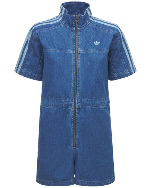 adidas Originals Denim Jumpsuit in Blue | Lyst