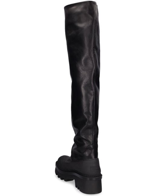 Chloé Black 50Mm Raina Leather Over-The-Knee Boots