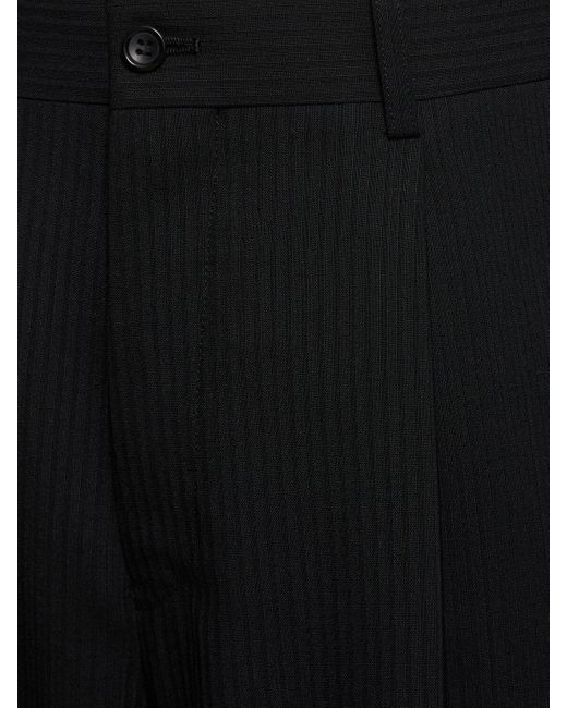 Comme des Garçons Black Striped Wool Pants for men
