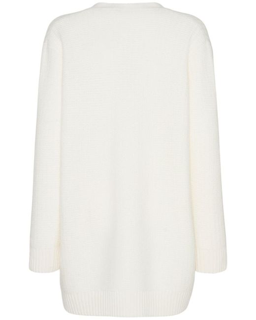 Max Mara White Ravello Knit Long Cardigan