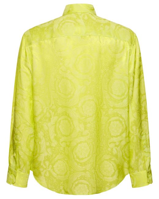 Camisa de viscosa y seda Versace de hombre de color Yellow