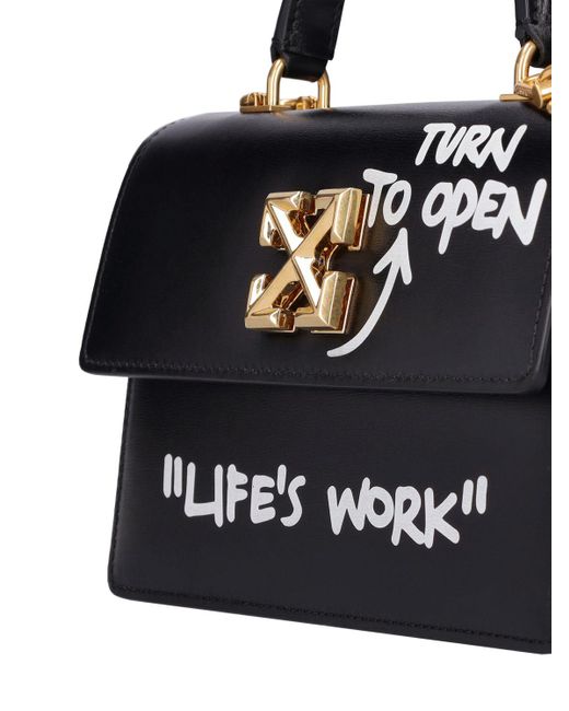 Off-White c/o Virgil Abloh Black Jitney 1.4 Quote Leather Top Handle Bag
