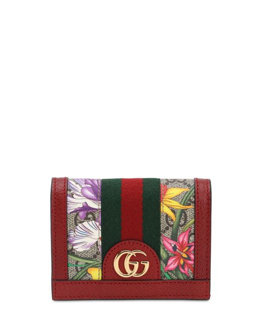 Gucci Red Portemonnaie mit Blumen-Print