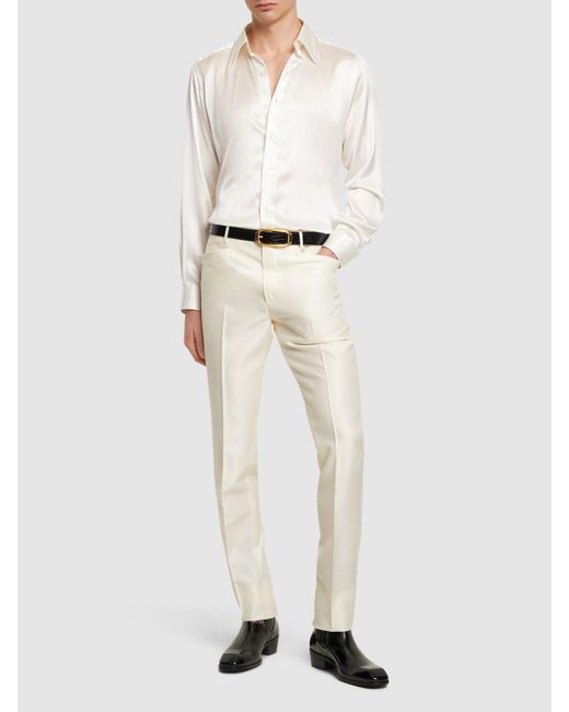 Pantalones de lana Tom Ford de hombre de color White