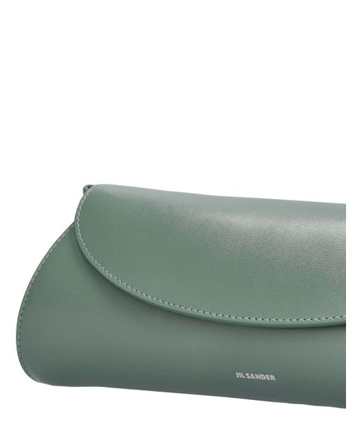 Jil Sander Green Small Cannolo Leather Shoulder Bag