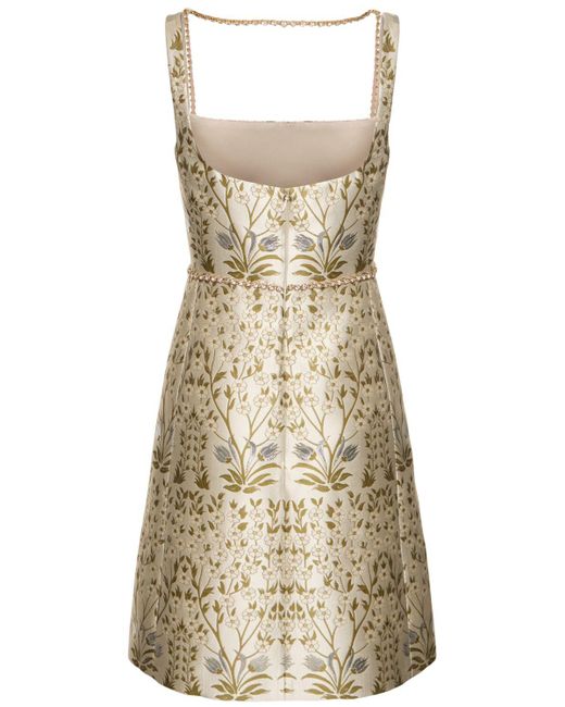 Giambattista Valli Natural Jacquard Mini Dress