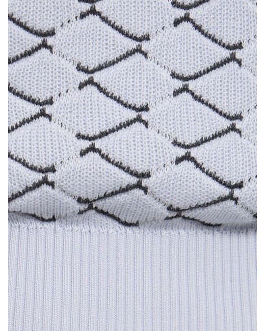 Giorgio Armani Gray Cotton & Cashmere Jacquard Sweater for men