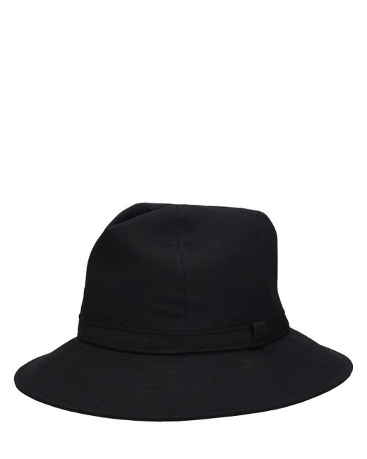 Cappello fedora in gabardina di lana di Yohji Yamamoto in Black da Uomo