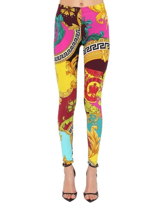 Versace Multicolor Greekkey Leggings Save 15 Lyst