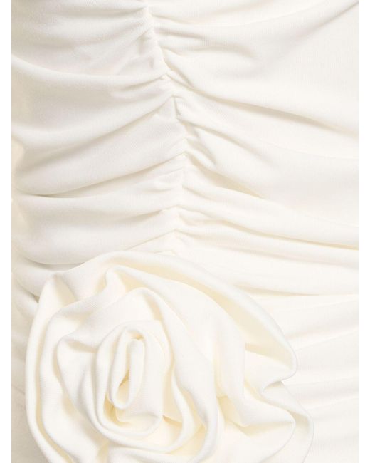 Haut asymétrique en jersey détail fleurs Magda Butrym en coloris White