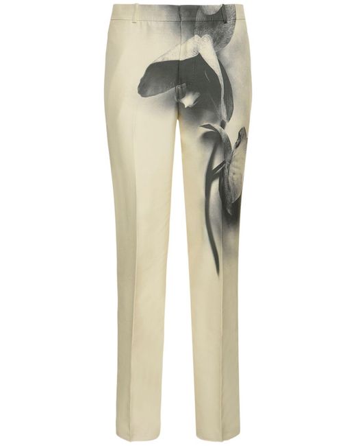 Alexander McQueen Multicolor Orchid Printed Viscose Cigarette Pants for men