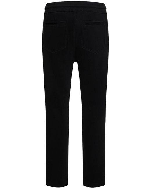 Pantalones de felpa de algodón Brunello Cucinelli de hombre de color Black