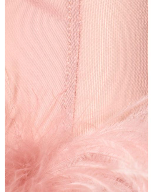 Crop top alero in jersey / piume di 16Arlington in Pink