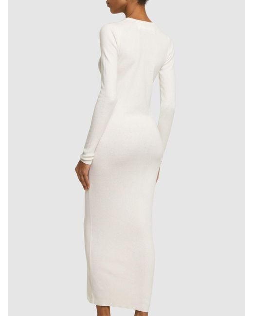 Extreme Cashmere White Langes Kleid Aus Baumwolle Und Kaschmir "snake"